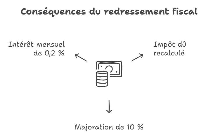 conséquences d'un redressement fiscal